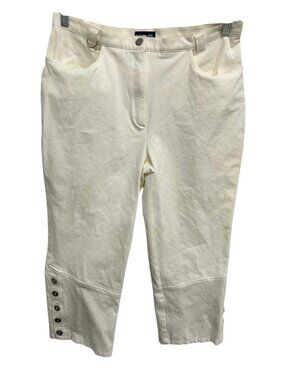 Rohmer Sportswear White Equestrian Riding Pants Buttoned Leg Detail